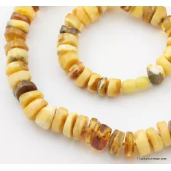 Natural butter BUTTONS Baltic amber necklace 24in