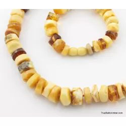 Natural butter BUTTONS Baltic amber necklace 24in