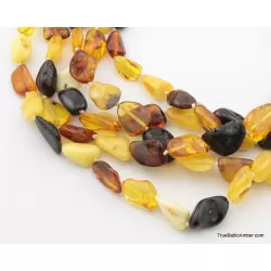 5 Multi BEANS Baltic amber adult wholesale necklaces 20in
