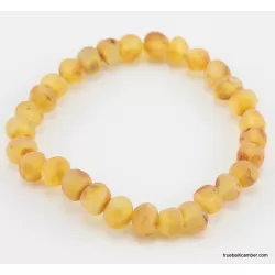 Raw BAROQUE beads Baltic amber adult stretch bracelet
