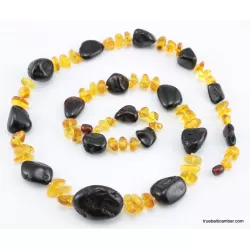 Large knotted beads Baltic amber necklace 31in