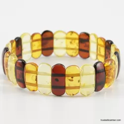Multi pieces Baltic amber elastic bracelet