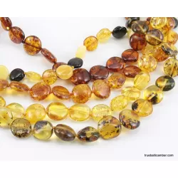 5 BUTTON beads Baltic amber necklace