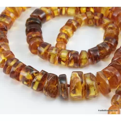Natural honey BUTTONS Baltic amber necklace 25in