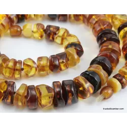 Natural honey BUTTONS Baltic amber necklace 24in