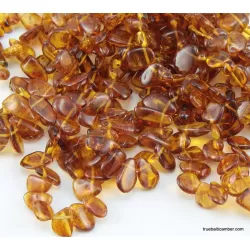 10 Cognac Leave  Baltic amber elastic adult bracelets