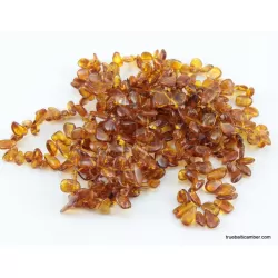 10 Cognac Leave  Baltic amber elastic adult bracelets