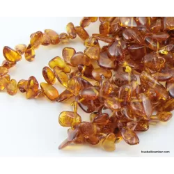 10 Cognac Leave  Baltic amber elastic adult bracelets