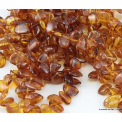 10 Cognac Leave  Baltic amber elastic adult bracelets