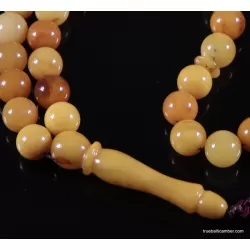 ANTIQUE Islamic 37 Baltic amber prayer ROUND beads