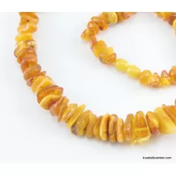 Antique style Butter NUGGETS Baltic amber necklace 25in