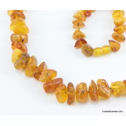 Antique style Butter NUGGETS Baltic amber necklace 26in