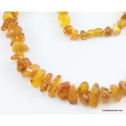 Antique style Butter NUGGETS Baltic amber necklace 28in