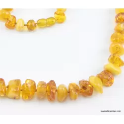 Antique style Butter NUGGETS Baltic amber necklace 25in