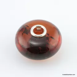Cognac Baltic amber PANDORA style bead