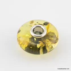 Green Baltic amber PANDORA style bead