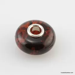 Ruby Baltic amber PANDORA style bead