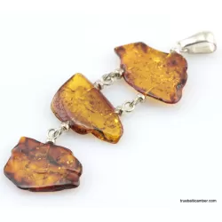 Nautral Baltic amber silver pendant