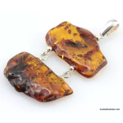 Nautral Baltic amber silver pendant
