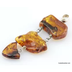 Nautral Baltic amber silver pendant