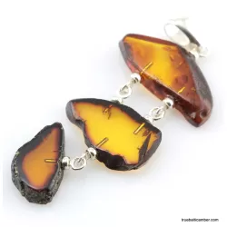 Nautral Baltic amber silver pendant
