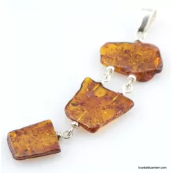Nautral Baltic amber silver pendant