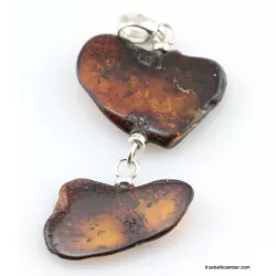 Nautral Baltic amber silver pendant