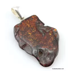 Nautral Baltic amber silver pendant