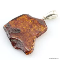 Nautral Baltic amber silver pendant
