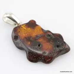 Nautral Baltic amber silver pendant