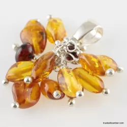 Grape bunch Baltic amber dangle pendant