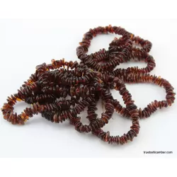 10 Ruby NUGGETS Baltic amber adult strech bracelets
