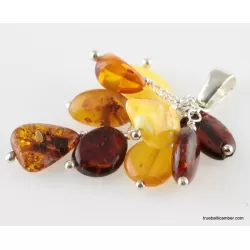 Grape bunch Baltic amber dangle pendant