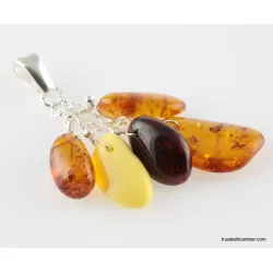 Dangling pieces Baltic amber pendant