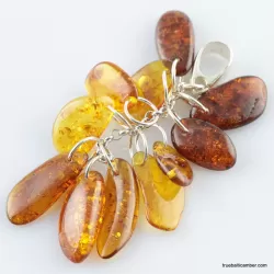 Dangling pieces Baltic amber pendant