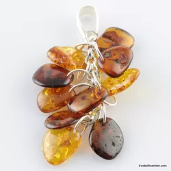 Dangling pieces Baltic amber pendant