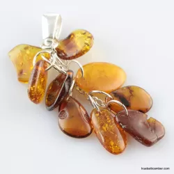 Dangling pieces Baltic amber pendant