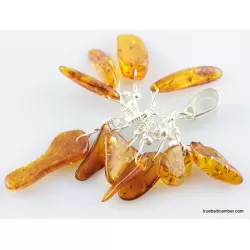 Dangling pieces Baltic amber pendant