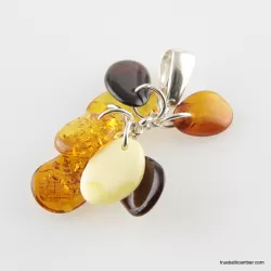 Dangling pieces Baltic amber pendant