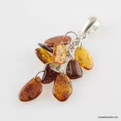 Dangling pieces Baltic amber pendant
