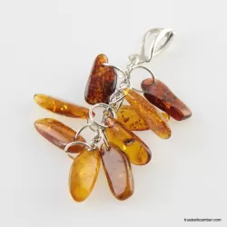 Dangling pieces Baltic amber pendant
