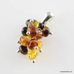 Grape multi Baltic amber dangle pendant