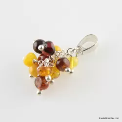 Grape multi Baltic amber dangle pendant