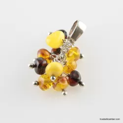 Grape multi Baltic amber dangle pendant