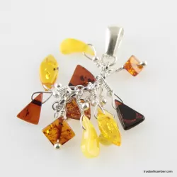 Dangling pieces Baltic amber pendant
