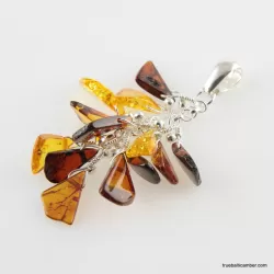 Dangling pieces Baltic amber pendant