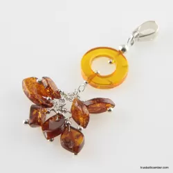 Dangling pieces Baltic amber pendant