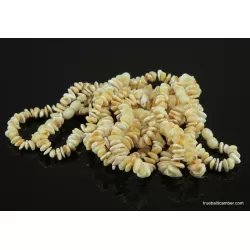 10 White CHIPS Baltic amber adult bracelets