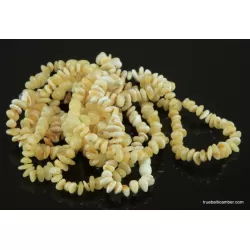 10 White CHIPS Baltic amber adult bracelets