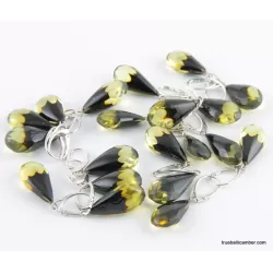 10 Faceted drops Baltic amber earrings